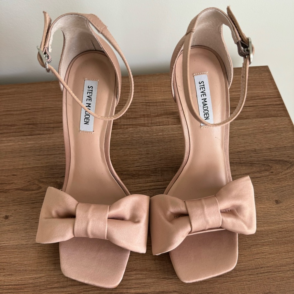 Steve Madden - Women's Trusty Heeled Sandal in Blush Satin size 9 - Picture 12 of 15